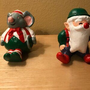 Dept.56 Elf / Mouse (2) Sitting Down 4” Resin Holiday Christmas Ornament
